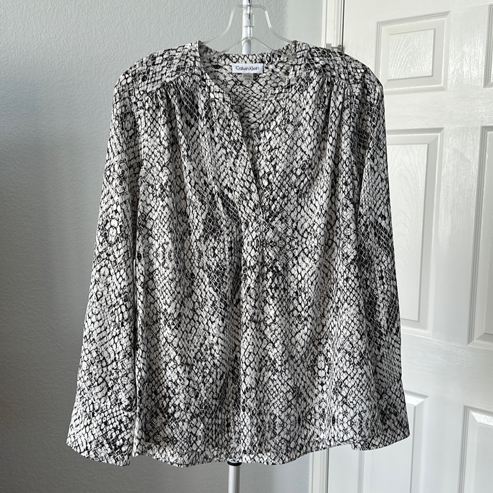 Calvin Klein snake print, long sleeve shirt